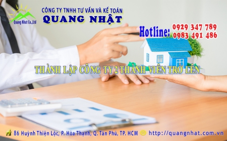 DỊCH VỤ TƯ VẤN THÀNH LẬP CÔNG TY TNHH 2 THÀNH VIÊN TRỞ LÊN