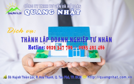 DỊCH VỤ TƯ VẤN THÀNH LẬP DOANH NGHIỆP TƯ NHÂN