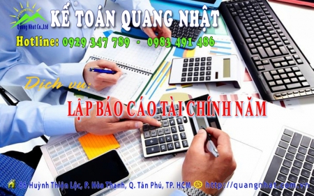 DỊCH VỤ LẬP BÁO CÁO TÀI CHÍNH NĂM