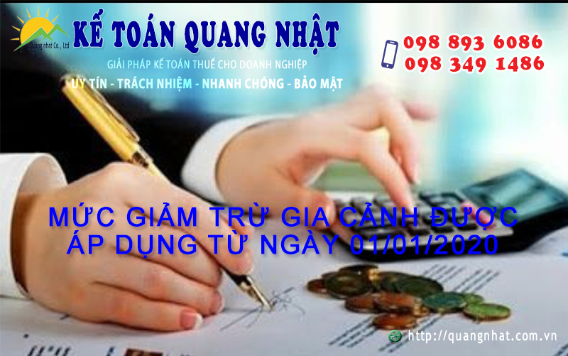 Mức giảm trừ gia cảnh - Công ty TNHH Tư vấn và kế toán Quang Nhật - ketoanquangnhat - ketoantronggoi - @baocaotaichinh - @kekhaithue - @ke_toan_quang_nhat